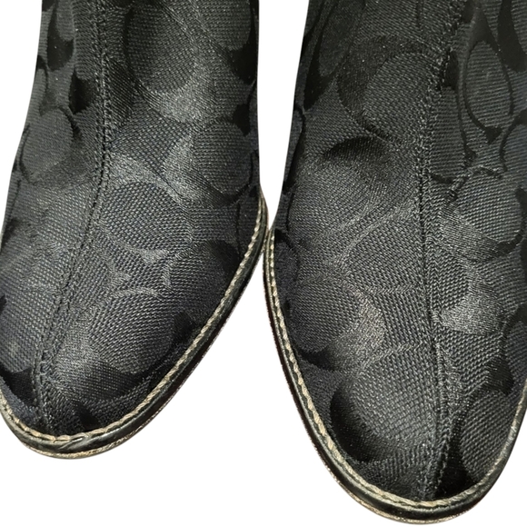 Coach Black Arissa High Heel Ankle Boots Booties Size 7.5B  Made In Italy - Picture 4 of 12